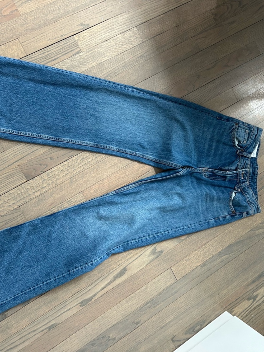 Zara Women's Blue High-Waist Wide Leg Jeans